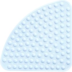 Mikasa Hjørnebrusermåtte, ventilatorformet brusemåtte 54 x 54 cm blå