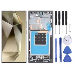 Samsung Galaxy S24 Ultra SM-S928B 6,78 tuuman OLED LCD-näytön digitoija Täysi kokoonpano kehyksellä (harmaa)