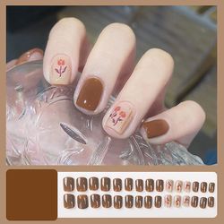 Bærbar negle patch aftagelig blød negle patch gelé lim færdig søm patch wearable nail patch Yu farve kamei
