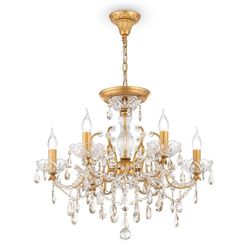 Maytoni Lighting Sevilla lysekrone guld og krystal, 6 lys, E14