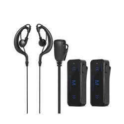 2stk Mini Walkie Talkie 400-470MHz 2-veis Radio 3w Transceiver Earpiece Headset Earmuff USB-drevet