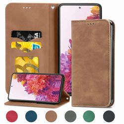Gangxun Sag til Samsung Galaxy S20 Fe 4g/5g Magnetisk Lukning Læder Tegnebog Cover Housse Etui Shockproof - Marron