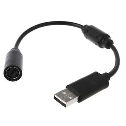 USB-katkaisukaapelin johtosovitin langallisille Xbox 360 -peliohjainohjaimille Musta