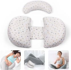 graviditet pute, trappet kile mamma pute for gravide, med justerbare og avtakbare og vaskbare putetrekk, støtte pute for magen,