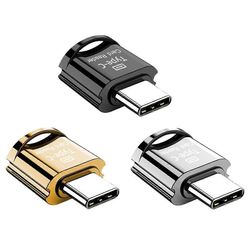 USB C Micro-SD-kortinlukija, TF-kortti / muistikortinlukijasovitin 3-pakkaus, kannettava OTG-muistikortti Windowsille, kannettavat tietokoneet Must...