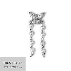 Søm Zircon Star Moon Heart Pearl Kanin Sommerfugl Kæde Negledekoration Rød 19415