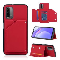 Gangxun Sag For Xiaomi Poco M3 Vintage Cuir Cover Læderetui Kofanger - Rouge