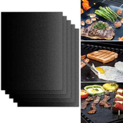 Xqday Bbq Grill Mat Sæt af 5,non-stick Bbq Grill Mesh Mat, grill Bagemåtte genbruges og bagning mesh til indendørs udendørs bbq værker på gaskul ov...