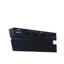 5-porttinen keskitin PS4: lle, USB 3.0 High Speed Charger -ohjaimen jakajan laajennus PS4-konsolille, ei PS4 Slimille, PS4 PRO (1kpl, musta)