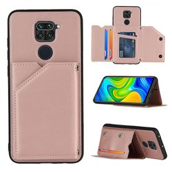 Gangxun Sag For Xiaomi Redmi Note 9 Vintage Cuir Cover Læderetui Kofanger - Rose