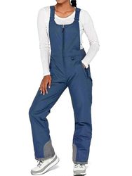 Naisten hihaton vedenpitävä lumilappu Eristetyt Bib-haalarit Lasketteluhousut Lumipuvut Talvieristetyt Lumiruokalaput Tummansiniset naiset M