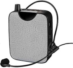 Erittäin kevyt kannettava 10 W: n äänenvahvistin kuulokemikrofonilla ja ladattavilla akuilla oppaille, opettajille, kaiuttimille, avustajille