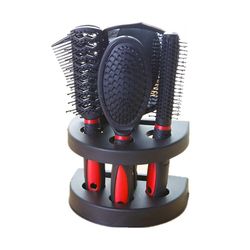 5 stykker Comb Spejl og beslag Sæt til Ladies Hair Care Massage Brush (Rød)