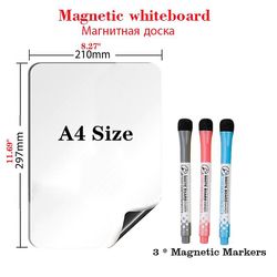 Magnetiske soft whiteboard køleskab klistermærker sletning Memo Opslagstavle A4R Q3Pen