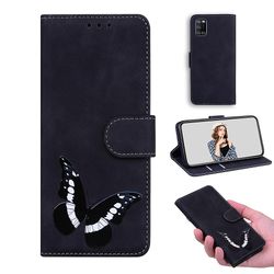 Etui til Realme 7i / C17 Butterfly Cover Premium Læder Magnetisk- Pink Sort