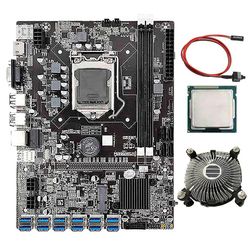 B75 Btc Mboard med G530/g630 CPU + fan + s kabel 12 usb3.0 til pcie GPU-spor A1155 D