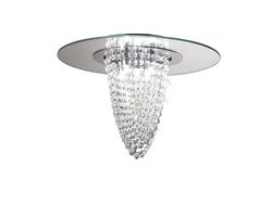 Inspired Lighting Oberon Flush Loft 5 Lys poleret Krom, Spejl, Krystal
