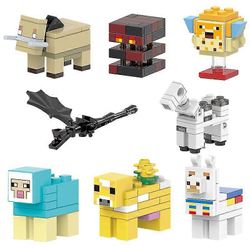 Bysion 8kpl Minecraft Ender Dragon Ghast Redstone Mini Man -hahmon rakennuspalikoita