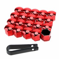 20 kpl auton pyörän mutteri suojakannen mutteri ruosteenestoaine auton pyörän navan mutteri auton rengasmutteri ulkokoriste Sähköroiske punainen 21mm