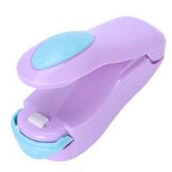1 stykke bærbar husstand mini varmeforsegling maskine keramisk impuls Sealer Seal Pakning Capper Plastic Bag Sealer Lilla Bund
