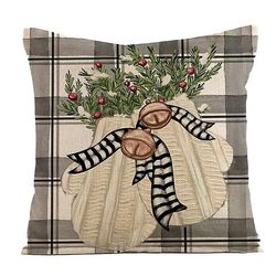 Merry Christmas Pillow Cover 45x45cm Kast putevar Vinter julepynt For Home Tree Deer Sofa Pute Cover 10