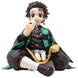 Qian Demon Slayer Figur Kimetsu ingen Yaiba Kamado Tanjiro Rice Ball Model Dekoration Tal Legetøj Kamado Tanjirou