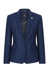 Truclothing Kvinner Blazer Tweed Sildebeinull Classic Smart Casual Vintage Sjekk 1920-tallet Marinen 02 8