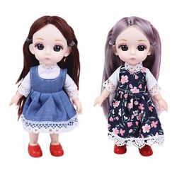 Jiekesen 16cm Bevegelig 14 ledd Baby Doll 3d Eyes Fashion Toy Girls Gift Diy Play