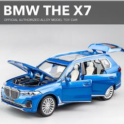 Toy Cars 1:32 BMW X7 Suv legering model bil legetøj trykstøbning trække tilbage lyd og let bil legetøj til børn køretøj Blå