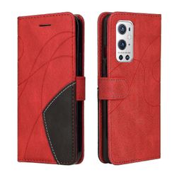 Yhteensopiva Oneplus 9 Pro -kotelokortin kanssa Pu-pidike nahkainen Cuir-lompakko kääntökansi - punainen