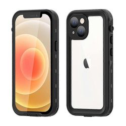 Foxdock Kotelo IPhone 13 mini IP68 vedenpitävä täysin vedenpitävä rakennettu 12 jalan sotilaallinen iskunkestävä näytönsuoja Musta