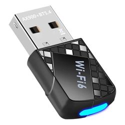 AX900 USB WiFi 6 Bluetooth 5.4 -sovitin 2in1 Dongle Dual Band 2.4G &5GHz verkon langaton vastaanotin OHJAIN ILMAINEN W10/11: lle Musta