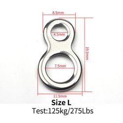 10stk Heavy Duty Fishing Connector Jigs Lure Hook Sømløs rustfrit stål 8 formede løkker kalebassering L