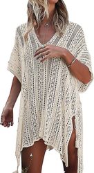 Kvinders strikkede strandkjole Sommerstrand Poncho Strand Ferie Badedragt Bikini Cover-ups