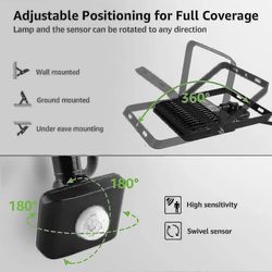 Utomhus LED-översvämning, 30W Mot-sensor Utomhus 6500k Utomhus LED, IP66