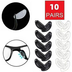 Sæt med 10 par silikone næsepuder Anti Slip Stick On til briller Solbriller 10 par (20 stk) Black