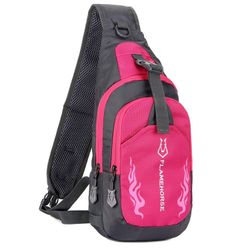 FLAMEHORSE Miesten Sling Reppu Rinta Crossbody Laukku Olkalaukku Matkustaa Urheilu Kuntosali Daypack Rose red