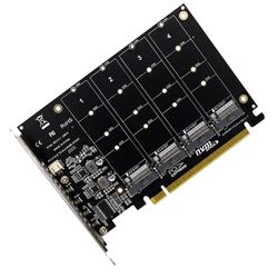 PH44 NVMe 4-disk array-kort PCI-E RAID-kort Signal Splitting Expansion Card NVMe Raid PCIe 4.0 3.0 X16 delte kort Svart