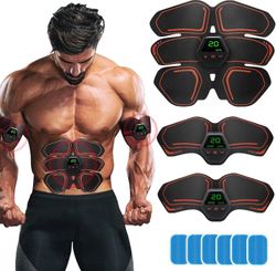 Ems lihasstimulaattori Abs Trainer Lihasstimulaattori Vatsalihasten väriaine Abs Stimulaattori Harjoituslaitteet miehille ja naisille EMS Vatsan sä...