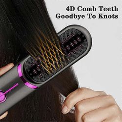 Langaton hiusten suoristusharja Nopea lämmitetty suoristusharja Kolmas vaihde Säädettävä hiusten kiharin Kannettava lämmityskampa harmaa