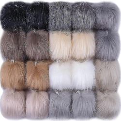 20 kpl DIY Faux Fox Fur Pörröinen joustavalla silmukalla hattuihin Avaimenperät Huivit Käsineet Laukut Lisävaruste