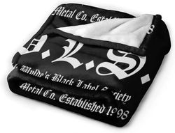 Black Label Society Super pehmeät pörröiset tiukat kiinteät flanellifleeceheitot vuodesohvan peittoon -W380-R1702 60x50in 150x125cm