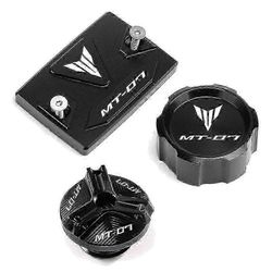 Yamaha Mt07 Mt 07 Mt-07 Fz07 2014-2022 2022 2023 edessä takajarrunestesäiliön kannen öljyn täyttöventtiilin korkit 3 kpl mustaa