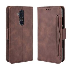 Kotelo Nokia 8.1 -puhelimelle Kansi Säädettävä irrotettava kortinpidike Magneettinen suljin Nahkainen lompakkokotelo