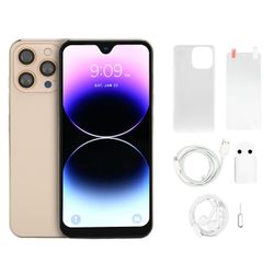 i14 Pro Max 6.7" 5G Älypuhelin - 8 Gt RAM-muistia, 256 Gt Tallennustilaa, 32 Megapikselin Kamera, Lukitsematon, Kulta