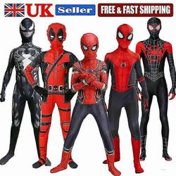Spiderman Super Kids Hero Pojat Myrkky Puku Cosplay Naamiaispuku Hyppää 11-12y(140-150cm)