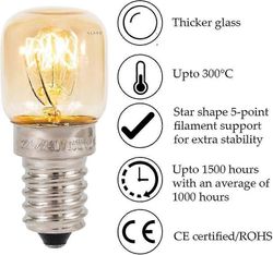(3 kpl) Suolalampun lamppu | Uunin lamppu | Jääkaapin polttimo | Pieni ruuvi E14 15w polttimo