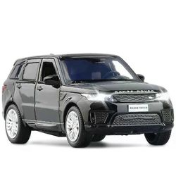 1:32 Range Rover urheilu SUV Alloy Car Malli Diecast Metalli Lelu Maastoajoneuvot Automalli Ääni ja valo Simulaatio Lasten lahjat Musta