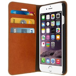 Avizar Folio aito nahka iPhone 6 / 6S kotelo Kortin pidike Videojalusta ruskea