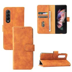 Etui til Samsung Galaxy Z Fold3 5g Cover Premium læder med kortholder Flip Folio magnetisk etui Etui Coque - Sort Brown